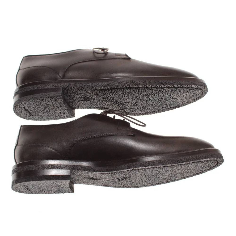 Di Bianco NWB Derby Dress Shoes Size 12 US in Dark Brown Leather Made in Italy